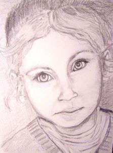 Dessin de Momaur: Petite fille au bonnet d'hiver