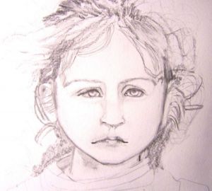 Voir cette oeuvre de Momaur: petite fille au cheveux dans le vent