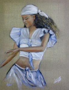 Peinture de Catherine VALETTE: LA DANSEUSE AU TAMBOUR