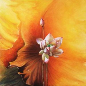 Peinture de Frank GODILLE: Lotus de Bouddha
