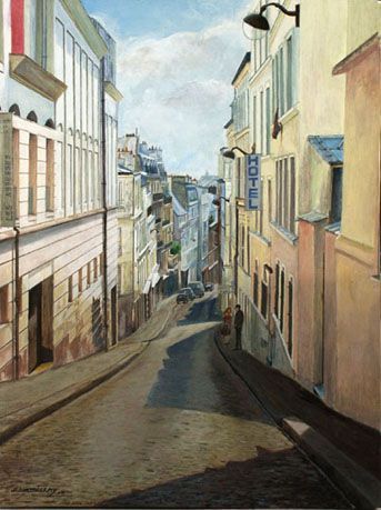 Montmartre, rue Germain Pilon - Peinture - Jean-Louis BARTHELEMY