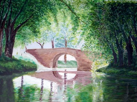 LE CANAL - Peinture - Maurice Grinda