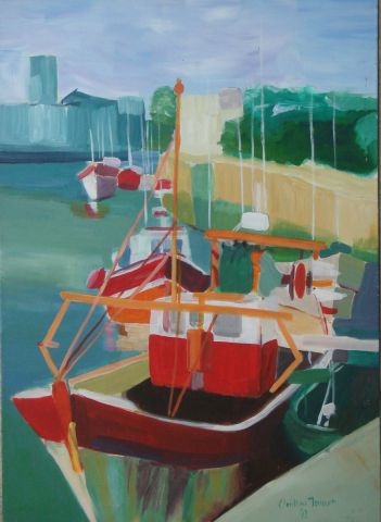 L'artiste Christiane Jousset - bateaux de pêche