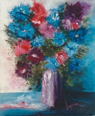 8  Bouquet bleu - Peinture - genevieve lagarde