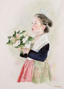 Voir cette oeuvre de Guy LE COZ: Petite arlésienne au bouquet