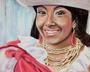 Peinture de ALAIN PESTOURIE: Mayta, Danseuse de l'Equateur