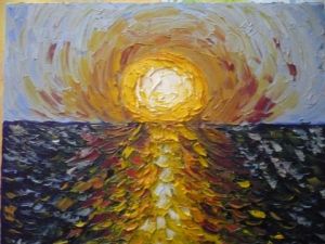 Peinture de minaric: soleil du matin