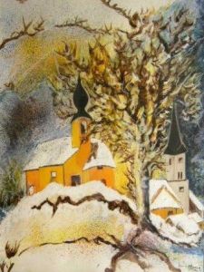 Peinture de Monia: Silence étrange de l'hiver
