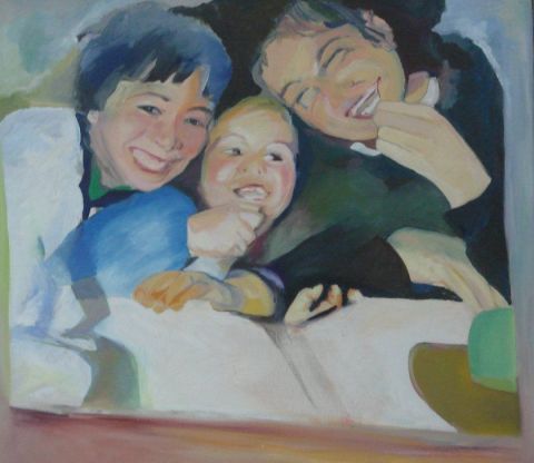 enfants souriants - Peinture - Christiane Jousset