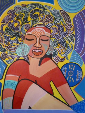 femme africaine 2 - Peinture - sarah fanny