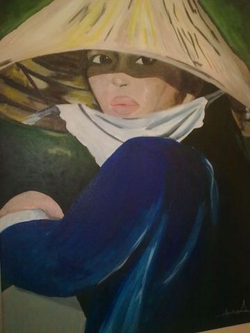 femme asiatique - Peinture - sarah fanny