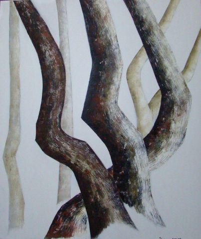troncs enlacés - Peinture - jeanne SIBLER
