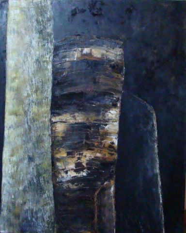 rocher et troncs  - Peinture - jeanne SIBLER