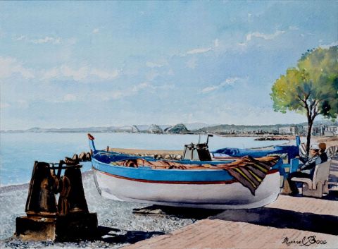 L'artiste Marcel BOOS - Pointus au Cros de Cagnes L'artiste Marcel BOOS - Pointus au Cros de Cagnes