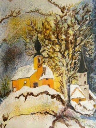 Silence étrange de l'hiver - Peinture - Monia