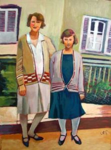 Peinture de Denise Benacerraf: deux amies