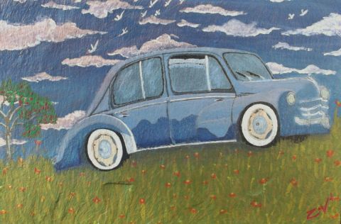 La renault 4 cv 1956 bleu - Peinture - zov La renault 4 cv 1956 bleu - Peinture - zov