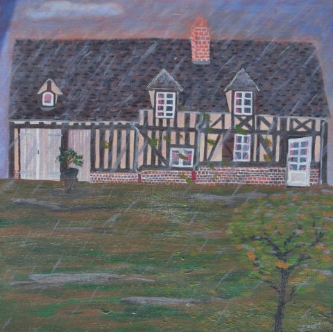 la maison normande en colombage - Peinture - zov la maison normande en colombage - Peinture - zov