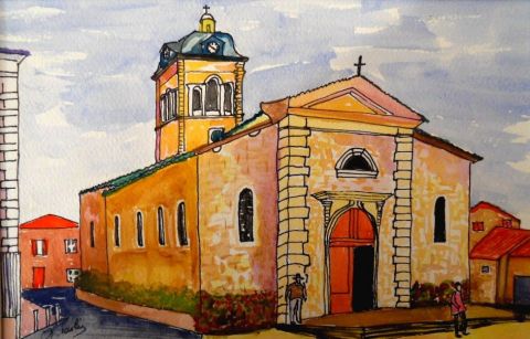 St genis les Ollières :L'église de St Barthélémy - Peinture - Paoli