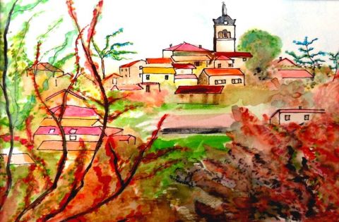 L'artiste Paoli -  St genis les ollières :Le village dans la verdure