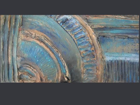 matière or et bleu - Sculpture - MURIEL AUSTRUY