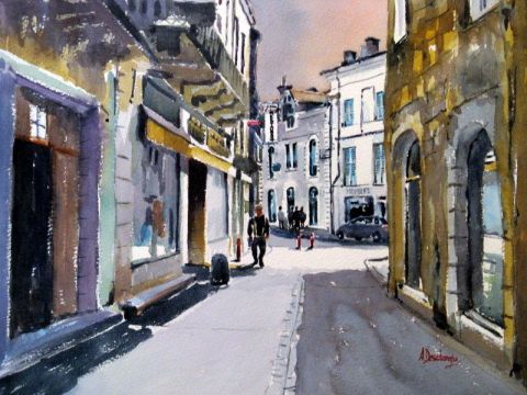 Rue Victor Hugo à Brantôme - Peinture - alain deschamps Rue Victor Hugo à Brantôme - Peinture - alain deschamps
