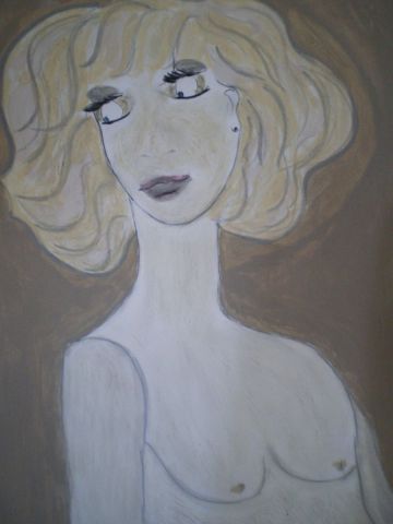 femme blonde - Peinture - pacou