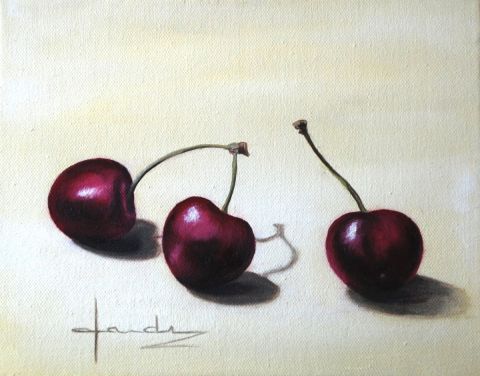 Les Trois cerises - Peinture - Caroline HARDY