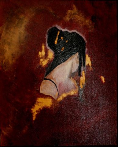 Visage de femme détourné - Peinture - AHNA
