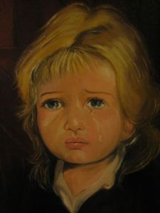 Peinture de josephine de felice: le petite fille qui pleure