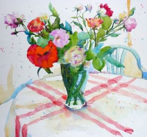 Voir cette oeuvre de Andre Mehu: Roses et coquelicots