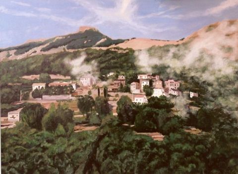 village en Corse - Peinture - Feo