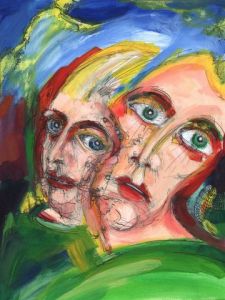 Peinture de Michel JASINSKI: La femme est l'autre visage de Dieu