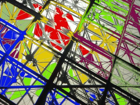 abstraction verrière gare - Art numerique - Christiane Jousset