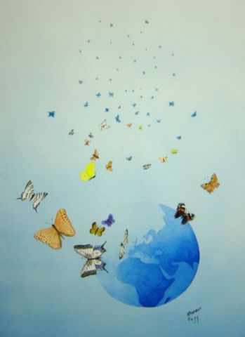 Effet papillon - Peinture - Noel Barbot