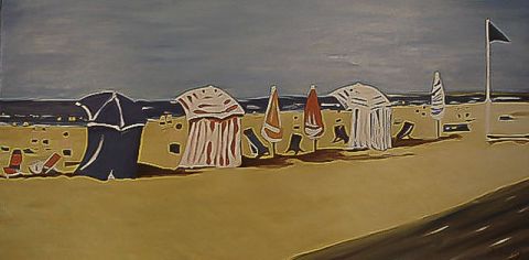 Bord de mer à Trouville - Peinture - AURORE FOLLAIN