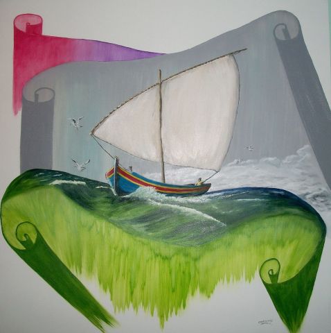 La barque Catalane - Peinture - patrick contreras
