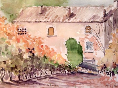 Un Mas dans le Luberon - Peinture - MARIE-THERESE VION Un Mas dans le Luberon - Peinture - MARIE-THERESE VION