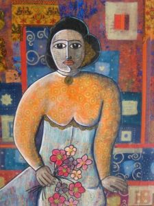 Peinture de ANTOINE MELLADO: Pensive et solitaire