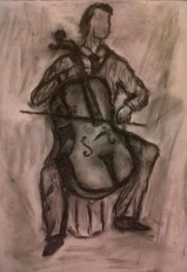 Dessin de SaraMoon: violoncelliste anonyme