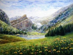 Peinture de Daniele KECHIDI: Lac de haute montagne