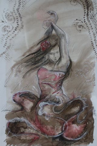 flamenco - Peinture - anthony soulie