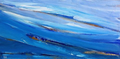 blue wave - Peinture - anny aguiar