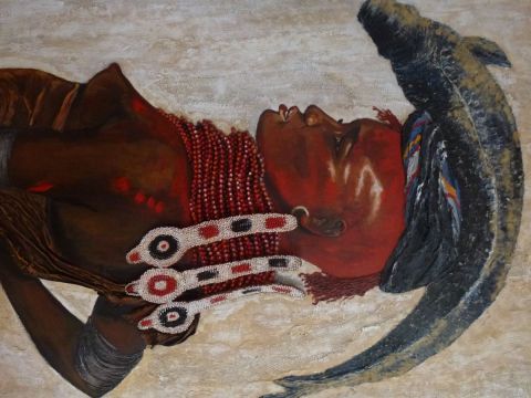 L'artiste mireille rolin - femme du turkana