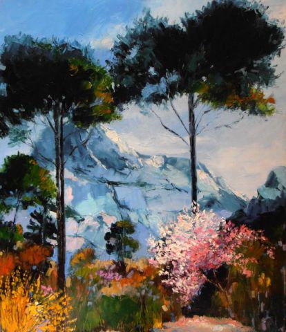 floraison à la sainte victoire - Peinture - Veronique LANCIEN floraison à la sainte victoire - Peinture - Veronique LANCIEN