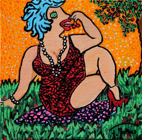 L'artiste fiorella-matias - la dame aux cerises