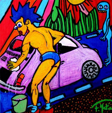 L'artiste fiorella-matias - laveur de voiture