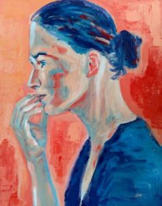 Peinture de PHILIPPE ARLAUD: Jeune fille bleue
