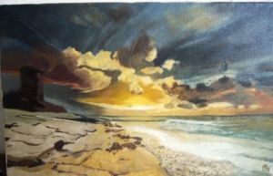 Voir cette oeuvre de DANIELE MORGANTI: coucher de soleil sur la plage