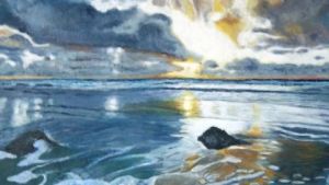 Voir le détail de cette oeuvre: coucher de soleil sur la mer du Nord (de grijze zee)